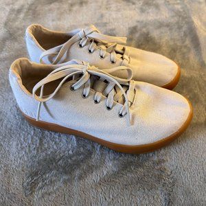 Nobull Gum Canvas Trainer Shoes Sneakers Women's 7 Ivory Lace Up